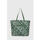 Torbica Lacoste x Netflix zelena barva - zelena. Velika torbica iz kolekcije Lacoste. Model brez zapenjanja, izdelan iz tekstilnega materiala.