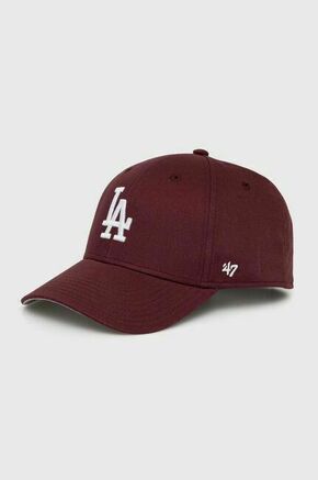 Otroška bombažna bejzbolska kapa 47brand MLB Los Angeles Dodgers Raised Basic bordo barva