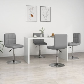 Jedilni stoli 4 kosi sivo umetno usnje