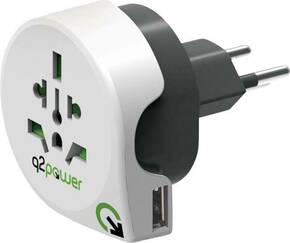 Q2 Power potovalni adapter "World to Switzerland USB".