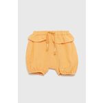 Otroške bombažne kratke hlače United Colors of Benetton oranžna barva, - oranžna. Otroško kratke hlače iz kolekcije United Colors of Benetton. Model izdelan iz enobarvnega materiala.