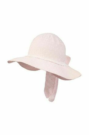 Otroški bombažni klobuk Jamiks TRUDE roza barva - roza. Otroški klobuk iz kolekcije Jamiks. Model z ozkim robom