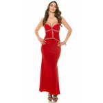 Amiatex Ženska obleka 73069, rdeča, M