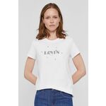 T-shirt Levi's ženski, bela barva - bela. T-shirt iz kolekcije Levi's. Model izdelan iz tanke, elastične pletenine.