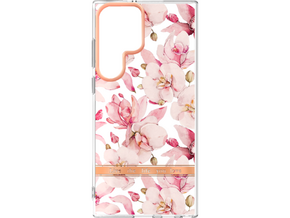 Chameleon Samsung Galaxy S22 Ultra - Gumiran ovitek (TPUP) - Flowers - roza