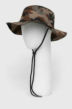 Bombažni klobuk Quiksilver črna barva - zelena. Klobuk iz kolekcije Quiksilver. Model z ozkim robom
