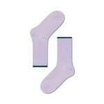 Nogavice Happy Socks Mariona Crew Sock ženske, vijolična barva - vijolična. Hlačne nogavice za oblikovanje postave iz kolekcije Happy Socks. Model izdelan iz elastičnega materiala.