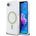 Ovitek Guess Case IML Glitter Circle MagSafe for iPhone 16e transparent (GUHMPSE4HFGERET)