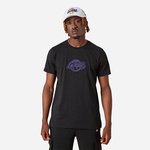 Bombažna kratka majica New Era NBA Chain Stitch Lakers črna barva - črna. Kratka majica iz kolekcije New Era. Model izdelan iz pletenine s potiskom.