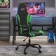 shumee Gaming stol črno in zeleno umetno usnje
