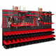 botle Delavniški panel za orodja 156 x 78 cm z 68 kos Škatla viseče Rdeča in Črna škatle plastika