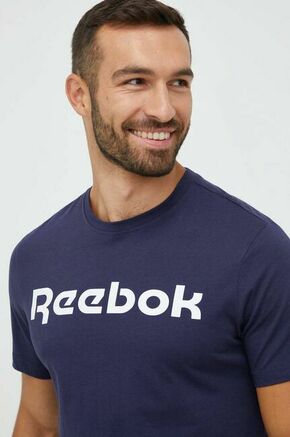 Bombažna kratka majica Reebok mornarsko modra barva - mornarsko modra. Kratka majica iz kolekcije Reebok. Model izdelan iz tanke
