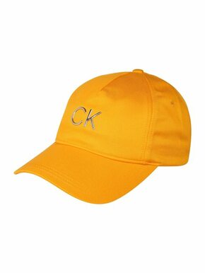 Calvin Klein kapa - rumena. Baseball kapa iz kolekcije Calvin Klein. Model izdelan iz tkanine z uporabo.