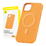 BASEUS magnetni ovitek za iphone 15 promax baseus fauxther series (oranžna)