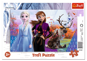 Trefl Puzzle 15 kosov Čudežni svet Ane in Elze / Frozen 2
