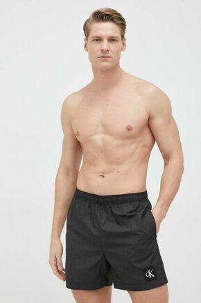 Kopalne kratke hlače Calvin Klein črna barva - črna. Kopalne kratke hlače iz kolekcije Calvin Klein. Model izdelan iz enobarvnega materiala.