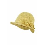 Otroški klobuk Jamiks GRETHE rumena barva - rumena. Otroški klobuk iz kolekcije Jamiks. Model z ozkim robom, izdelan iz vzorčastega materiala.