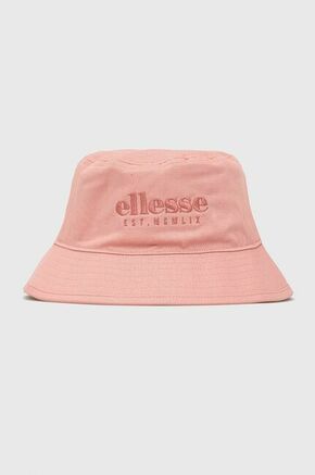 Bombažni klobuk Ellesse - roza. Klobuk iz kolekcije Ellesse. Model z ozkim robom