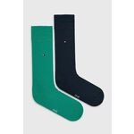 Nogavice Tommy Hilfiger moške, zelena barva - zelena. Visoke nogavice iz kolekcije Tommy Hilfiger. Model izdelan iz elastičnega, enobarvnega materiala. V kompletu sta dva para.