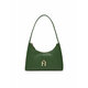 Usnjena torbica Furla zelena barva - zelena. Majhna torbica iz kolekcije Furla. Model na zapenjanje, izdelan iz naravnega usnja.