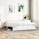 Greatstore Okvir za posteljo, bel, masivni les, 180x200 cm, Super King