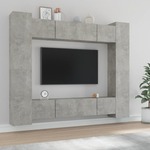 Komplet TV omaric 8-delni betonsko siv konstruiran les - vidaXL - Siva - 106,06 - 80 x 30 x 30 cm - vidaXL