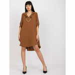ITALY MODA Ženska obleka brez rokavov GABRIELA brown DHJ-SK-V2209.94_385750 Univerzalni
