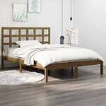 Greatstore Okvir za posteljo, medeno rjava, masivni les, 140x200 cm