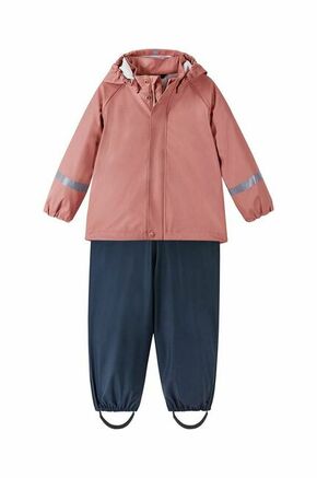 Otroški suknjič in hlače Reima oranžna barva - oranžna. Jakna in hlače iz kolekcije Reima. Nepodložen model izdelan iz vodoodpornega materiala.