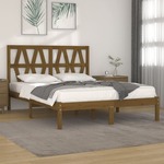 Greatstore Okvir za posteljo, medeno rjava barva, borov les, 150x200 cm, velika velikost