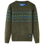 vidaXL Otroški pulover pleten kaki 92