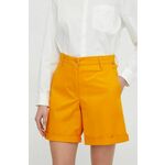 Kratke hlače Tommy Hilfiger ženski, oranžna barva - oranžna. Kratke hlače iz kolekcije Tommy Hilfiger, izdelane iz gladke tkanine. Material z optimalno elastičnostjo zagotavlja popolno svobodo gibanja.