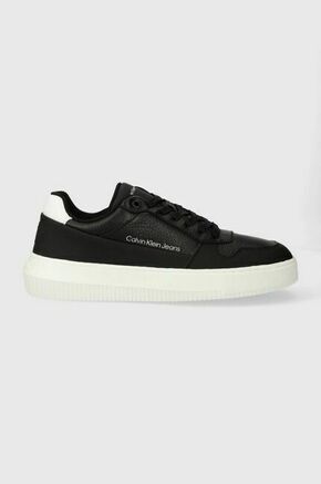 Superge Calvin Klein Jeans CHUNKY CUPSOLE LOW LTH IN SAT črna barva