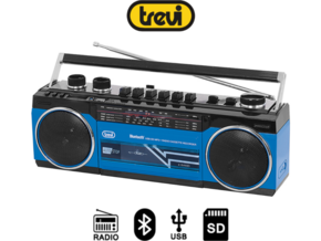 TREVI radijski kasetofon s tehnologijo Bluetooth RR 501 BT moder