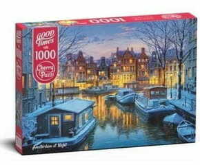 WEBHIDDENBRAND Cherry Pazzi Puzzle - Amsterdam ponoči 1000 kosov