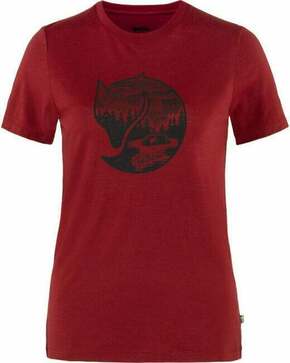 Fjällräven W Abisko Wool Fox Pomegranate Red/Dark Navy XS Majica na prostem