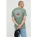 Bombažna kratka majica Billabong zelena barva - zelena. Lahkotna kratka majica iz kolekcije Billabong. Model izdelan iz tanke, elastične pletenine. Nežen material, prijeten na dotik.