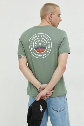 Bombažna kratka majica Billabong zelena barva - zelena. Lahkotna kratka majica iz kolekcije Billabong. Model izdelan iz tanke