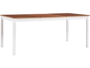 VIDAXL Jedilna miza bela in rjava 180x90x73 cm borovina