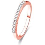 Beneto Srebrni prstan iz roza pozlačenega s kristali AGG188 (Obseg 58 mm) srebro 925/1000