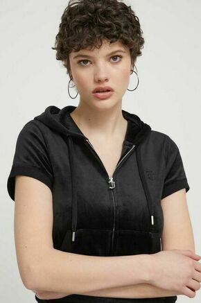 Velur pulover Juicy Couture črna barva