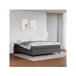 Vidaxl Box spring posteljni okvir siv 180x200 cm umetno usnje