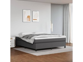 Vidaxl Box spring posteljni okvir siv 180x200 cm umetno usnje