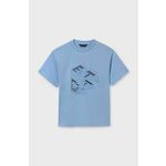 Otroška bombažna kratka majica Mayorl 2-pack - modra. Otroška kratka majica iz kolekcije Mayoral. Model izdelan iz tanke, rahlo elastične pletenine.