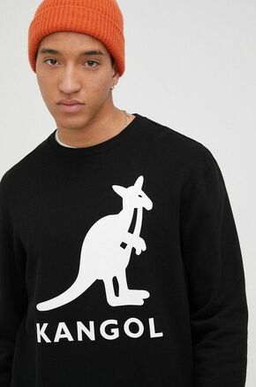 Kangol bombažni pulover - črna. Pulover iz zbirke Kangol. Model narejen iz tiskane tkanine.