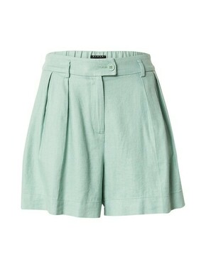 Lanene kratke hlače Sisley zelena barva - zelena. Kratke hlače iz kolekcije Sisley