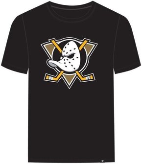 Bombažna kratka majica 47brand Mlb Anaheim Ducks črna barva - črna. Lahkotna kratka majica iz kolekcije 47brand. Model izdelan iz tanke