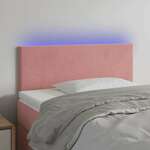 vidaXL LED posteljno vzglavje roza 80x5x78/88 cm žamet