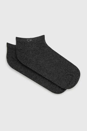 Calvin Klein nogavice (2-pack) - siva. Kratke nogavice iz zbirke Calvin Klein. Model iz elastičnega