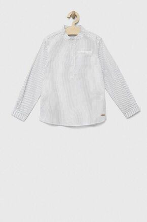 Otroška bombažna srajca Birba&amp;Trybeyond bela barva - bela. Otroški srajca iz kolekcije Birba&amp;Trybeyond. Model izdelan iz vzorčaste tkanine. Izjemno udoben material